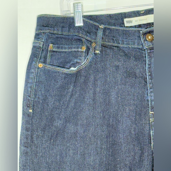 Levi's 515 Mid-Rise Bootcut Blue Jean's Women's Size 16 Dark Wash - Picture 3 of 10